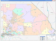 San Bernardino County Wall Map Color Cast Style